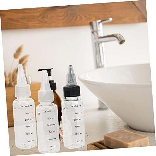 HOLIDYOYO 4sets Refillable Mini Squeeze Bottles with Scale and Leak-proof Design