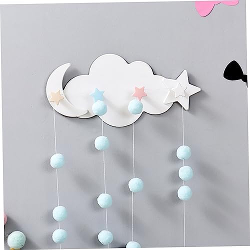 Ciieeo 2pcs Cloud Moon Adhesive Hooks for Keys Bags Hats