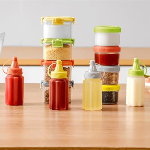 KLEYE Red Condiment Squeeze Bottles For Sauces