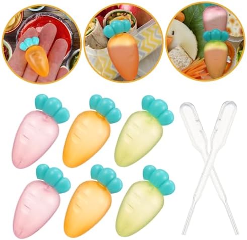 Set of 6 Mini Condiment Squeeze Bottles for Picnic and Travel