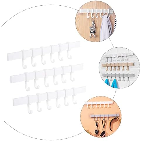 3Pcs Kitchen Bathroom Towel Hook Rack with Adjustable Hooks