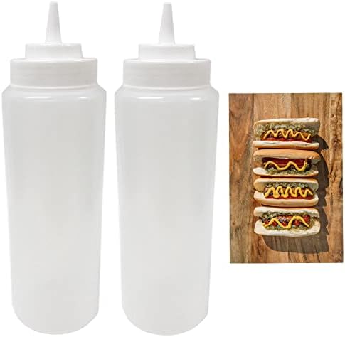 Clear Condiment Squeeze Bottle 32 Oz for Kitchen Use