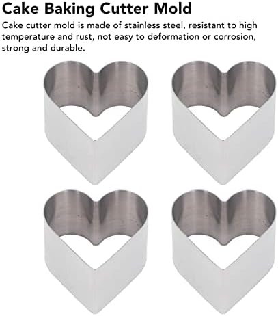 PerGar 4Pcs Heart Shaped Cake Ring Molds Set