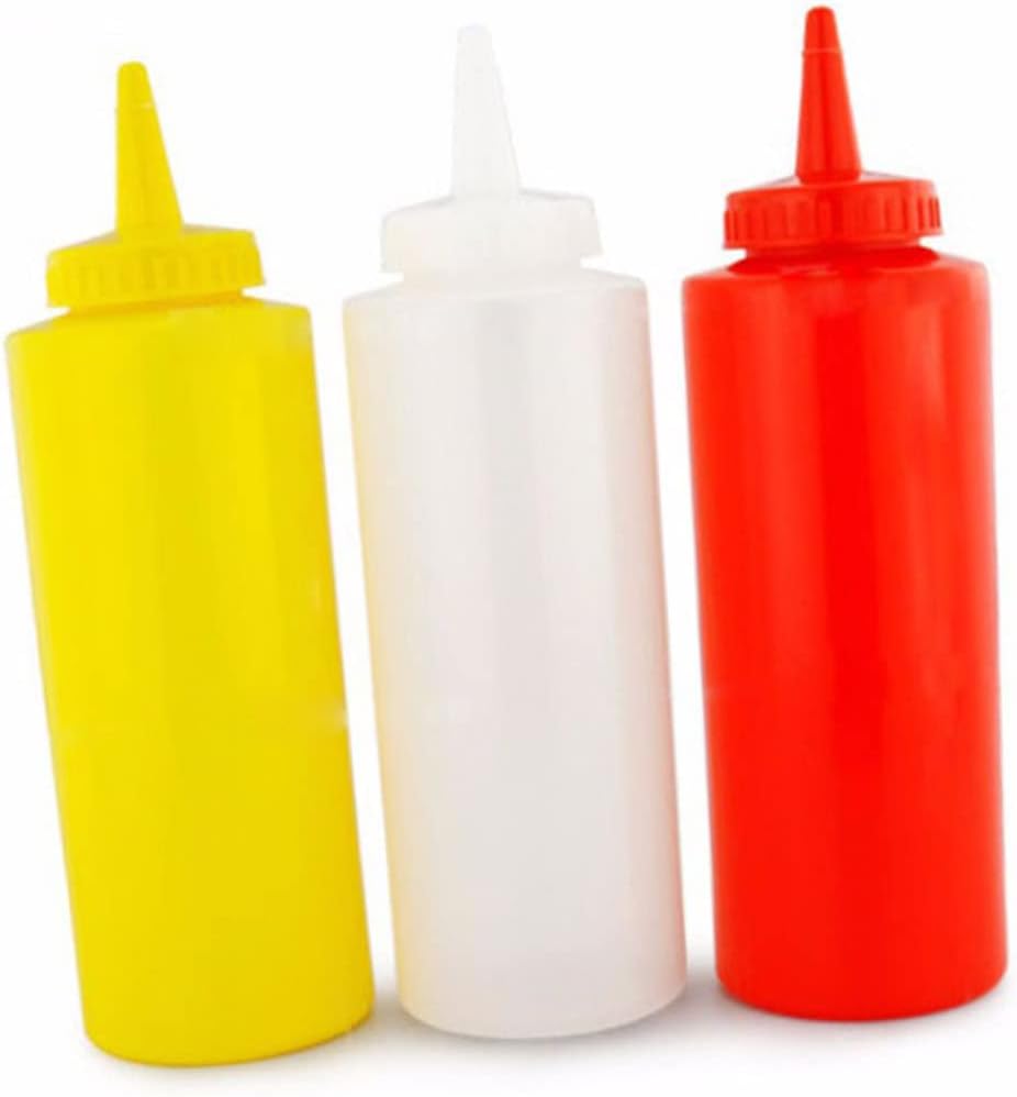 HOLIDYOYO 3pcs Reusable Condiment Squeeze Bottles Set