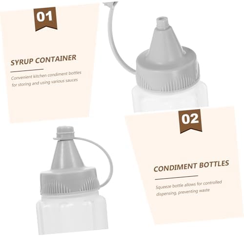 12 Pcs Dark Grey PP Condiment Squeeze Bottles 1