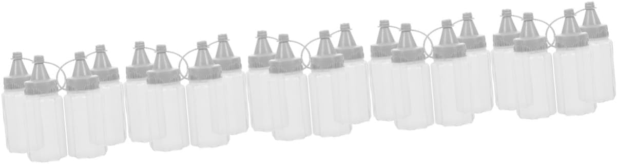 Mikinona 20 Pcs PP Dark Grey Condiment Squeeze Bottles