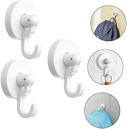 PRETYZOOM 3PCS Strong Adhesive Wall Hooks for Bathroom and Kitchen
