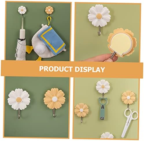 Ciieeo 8 Pcs Daisy Wall Key Holder Hooks
