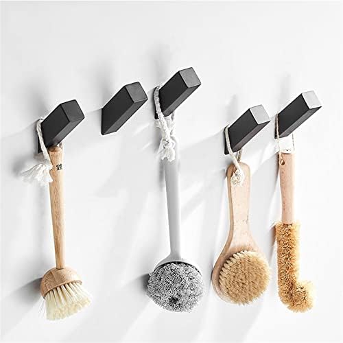 MOOWI 5Pcs Black Wall-Mounted Towel Hooks 304 Stainless Steel