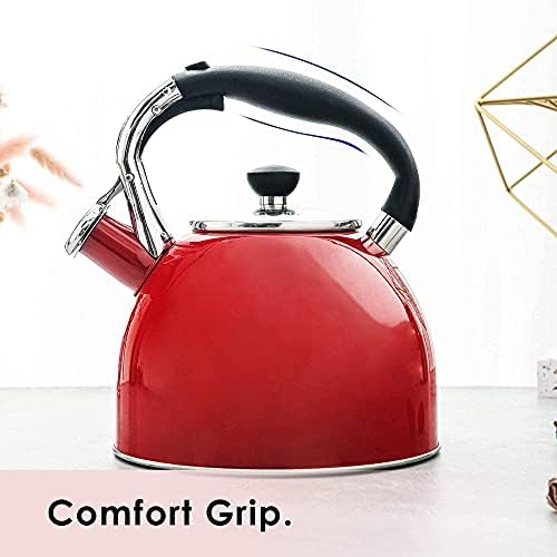 Rorence 25 Qt Tea Kettle with Glass Lid and Whistle