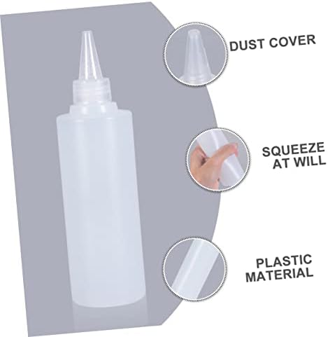 6 Pack 250ml Squeeze Bottles with Pointed Tips