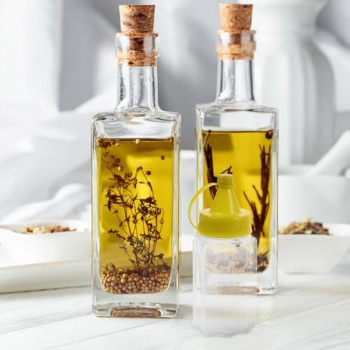 Set of 4 Mini Condiment Bottles for BBQ and Salad