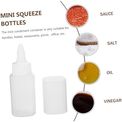 2 Pack Reusable Condiment Squeeze Bottles for Ketchup and Mustard