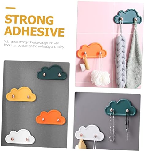 DOITOOL 4Pcs Adhesive Wall Hooks Decorative Key Towel Holders