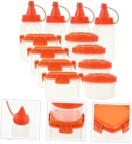 GRIRIW 12PC Condiment Squeeze Set with Airtight Lids