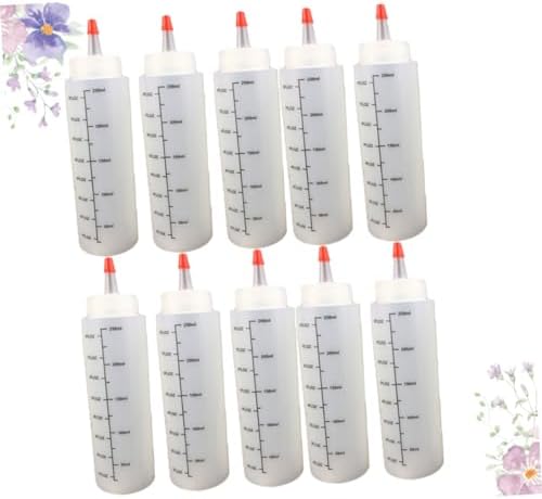 10pcs 250ML Refillable Condiment Squeeze Bottles with Cap