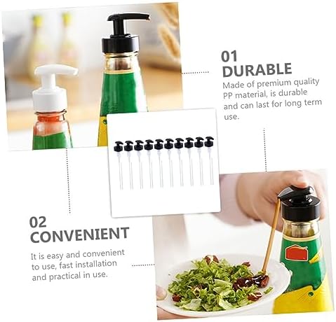 FOMIYES 20 Sets Reusable Pp Black Condiment Squeeze Bottles