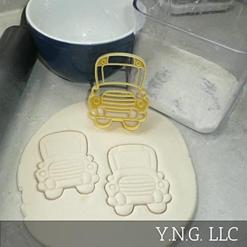 School Bus Cookie Cutter - Detailed Cartoon Design
