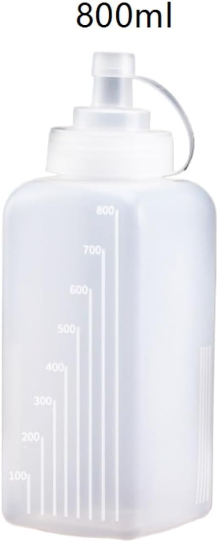 KLEYE 5-Piece Squeeze Bottles Set Large Square Wide-Mouth