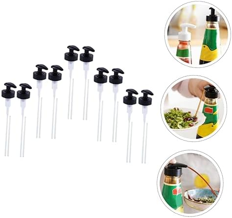 FOMIYES 20 Sets Reusable Pp Black Condiment Squeeze Bottles