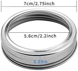 Tecmisse 40-Piece Mason Jar Bands 70mm Silver Leak Proof Replacement Lids