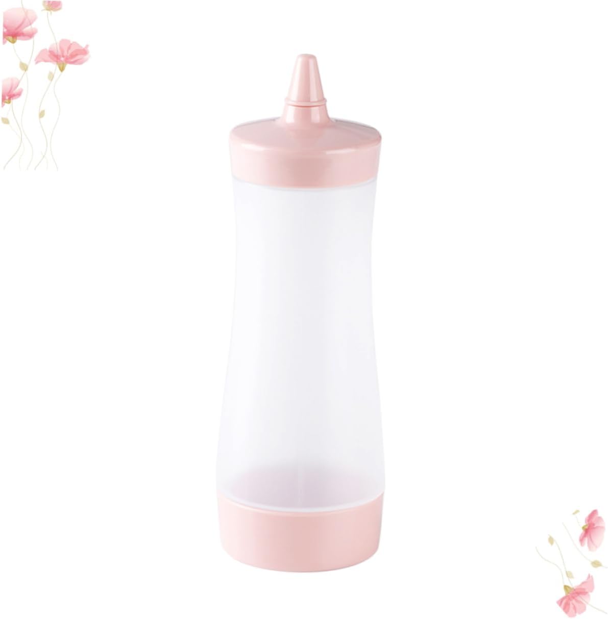 HOLIDYOYO 6 Pcs Reusable Condiment Squeeze Bottles with Lids - Pink