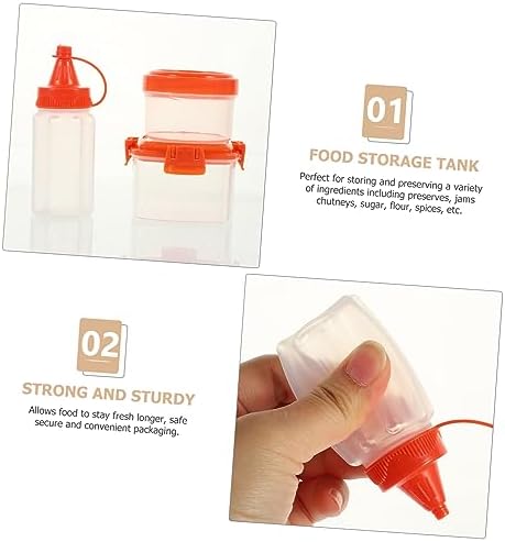 Mikinona 12-Pack Square Sauce Bottles with Lids