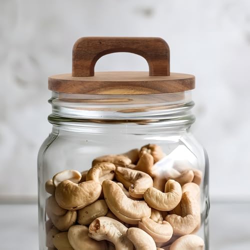 Zerodeko Wood Sealed Jar Lid with Handle