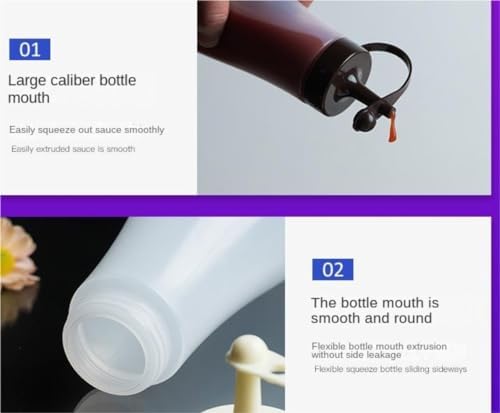 KLEYE Condiment Squeeze Bottles Durable Leakproof