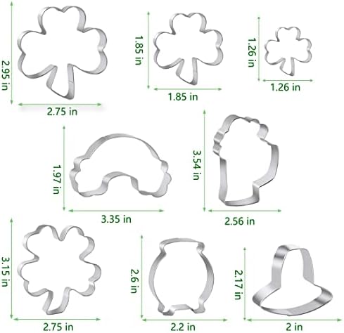 Strone St Patricks Day Cookie Cutter Set 8 Pcs