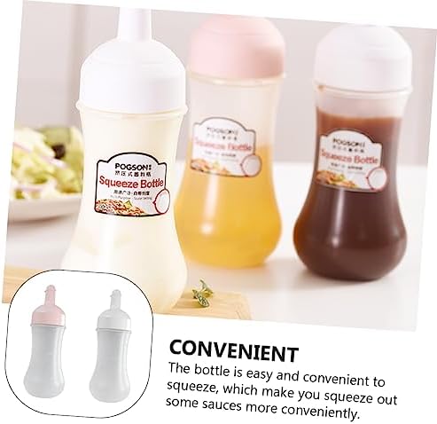 KICHOUSE 2Pcs Squeeze Condiment Bottles 350ml