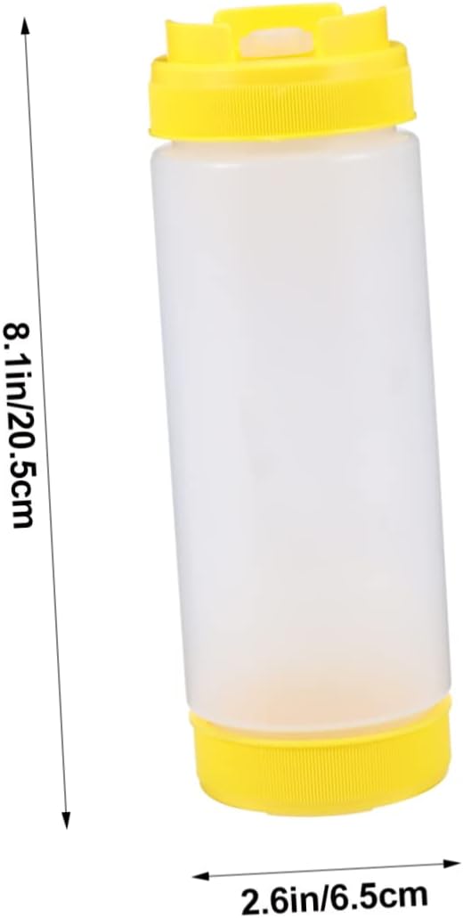 Alipis 20oz Two Headed Squeeze Sauce Bottles Reusable Condiment Dispenser