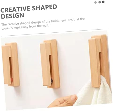 KOMBIUDA Wooden Towel Rack Hook for Kitchen and Bathroom