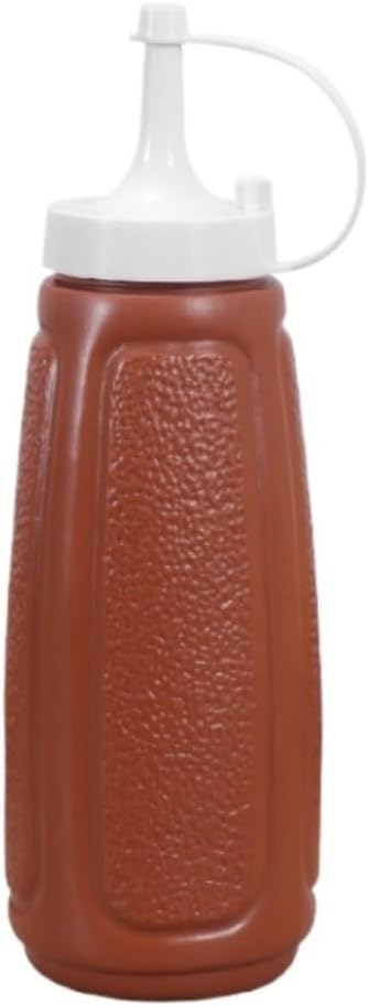 KLEYE Squeeze Bottles Set Of 5 Brown Plastic Condiment Bottles With Lid