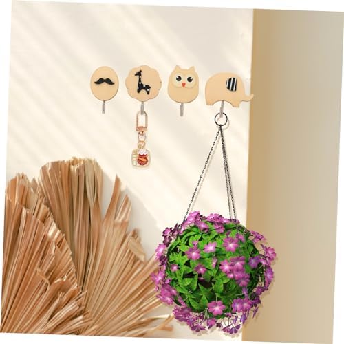 ARTIBETTER 4Pcs Cartoon Adhesive Hooks for Wall