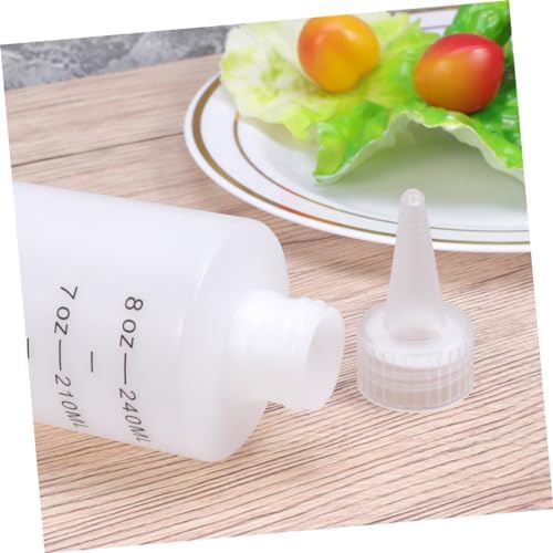 4pcs Plastic Tipped Salad Bottles with Red Lids for Condiments