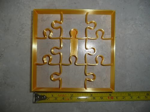 YNGLLC Puzzle Piece Cookie Cutter - Gold 4x4x0625 Inch