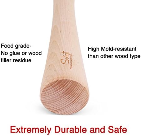 SOLIGT 12 Inch Wood Kraut Pounder for Canning