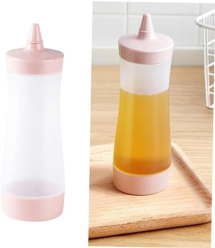 Pink Reusable Condiment Squeeze Bottles 6 Pcs Set