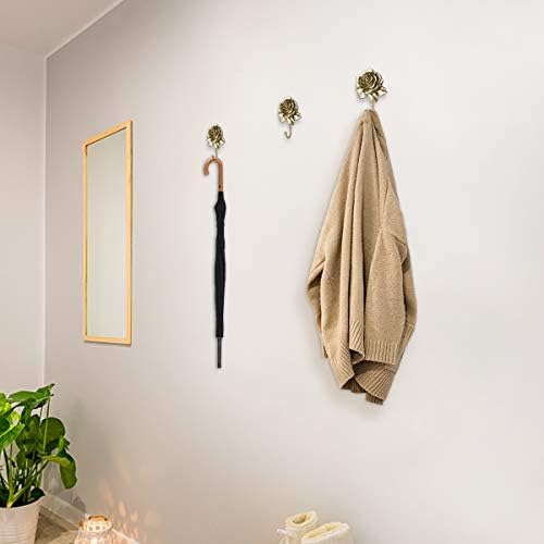 Evoio 3 Pack Rose Wall Hooks for Bathroom Kitchen Entryway