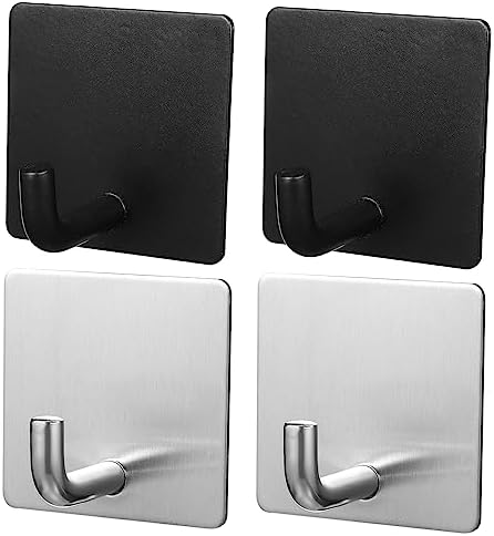 4pcs Modern Adhesive Wall Hooks for Bathroom