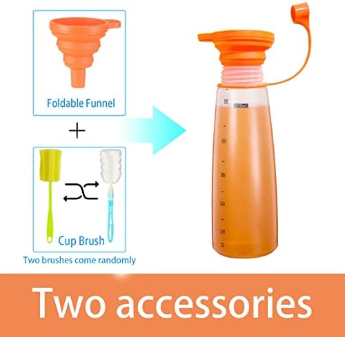 TOCKONIMN 2pcs 18oz Condiment Squeeze Bottles with Red Cap and Funnel