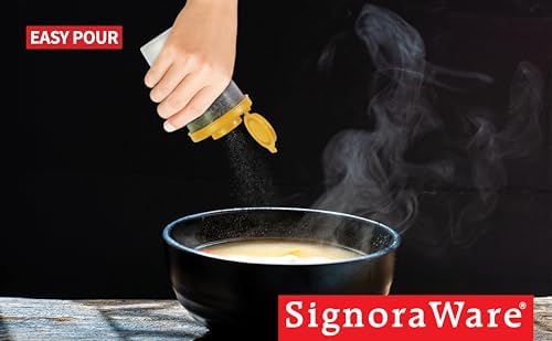 SIGNORAWARE Salt Pepper Shakers Set of 2 Airtight Dispenser