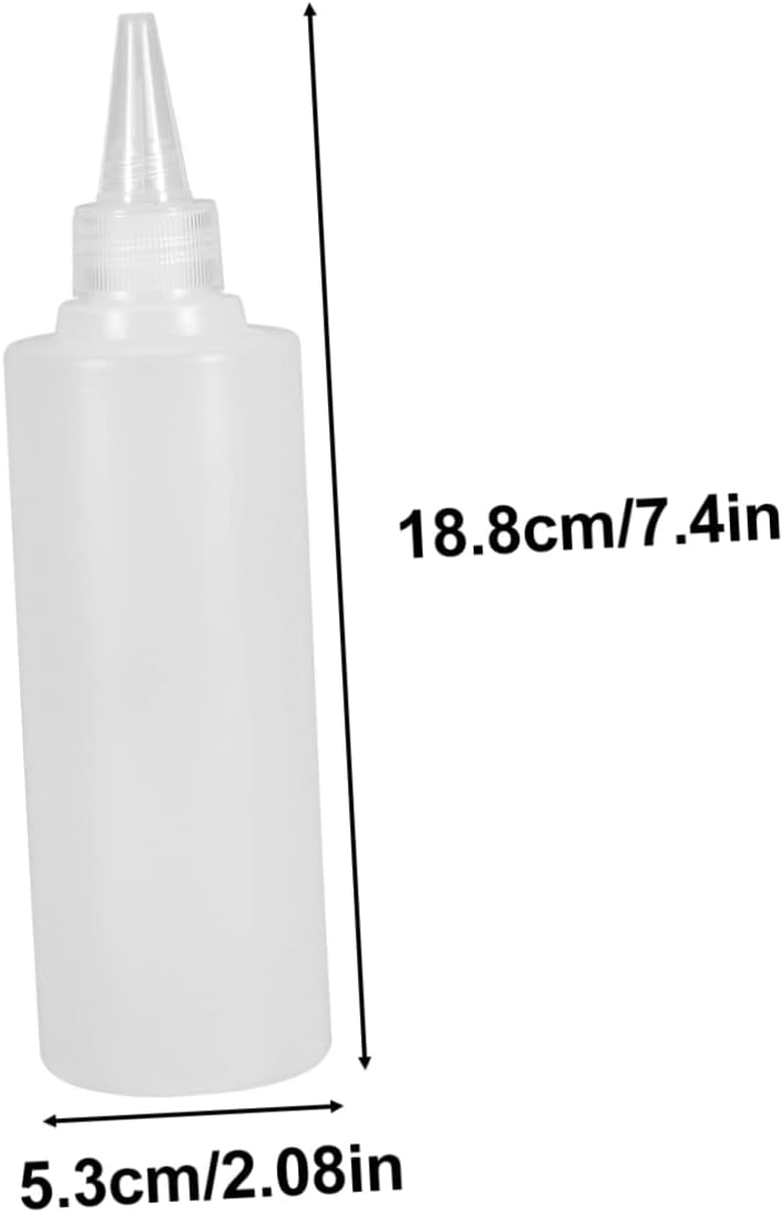6 Pack 250ml Squeeze Bottles with Pointed Tips