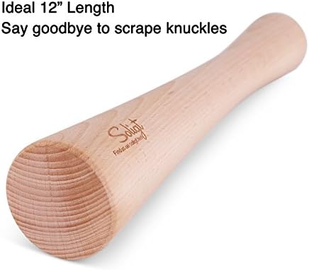 SOLIGT 12 Inch Wood Kraut Pounder for Canning