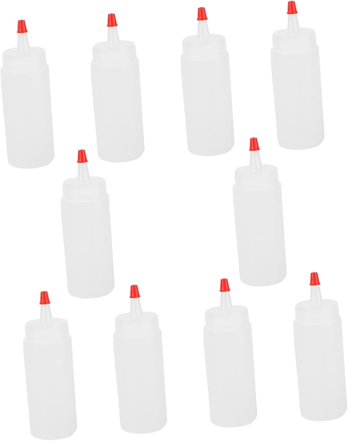 10pcs Clear Condiment Squeeze Bottles with Lids Set