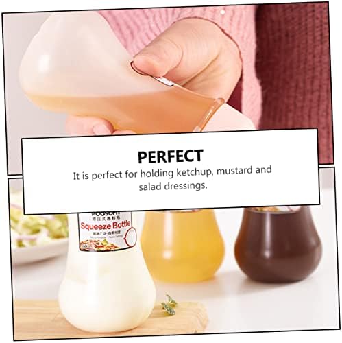 BESTOYARD 2Pcs 350ml Squeeze Bottles for Ketchup Jam and Salad Dressing