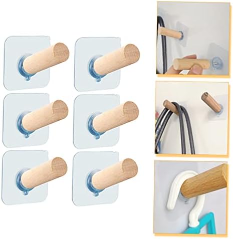 HOOTNEE 6pcs Extra Long Self-Adhesive Wall Hooks