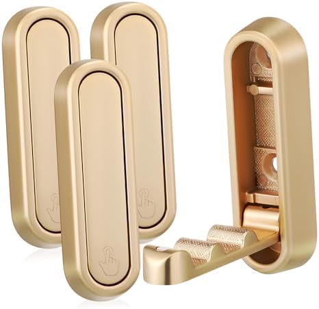 Veemoon 4 Pcs Folding Hooks for Wall Coat Backpack Towel Hanging