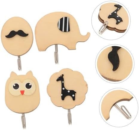 ORFOFE 4PCS Wall Hooks Adhesive Coat Hangers for Kids Bathroom Living Room